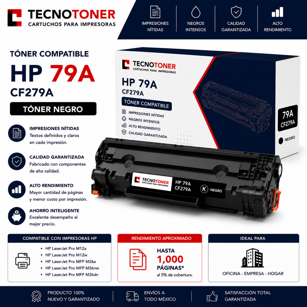 Tóner HP 79A CF279A Para LaserJet Pro M12a M12w MFP M26a MFP M26nw MFP M26a