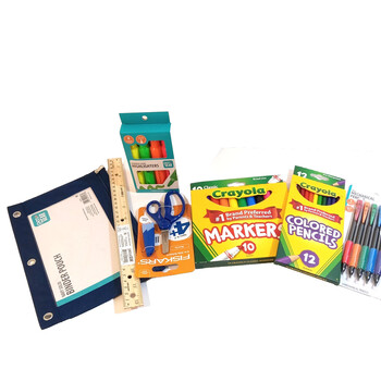 Back To School Supply Essentials Bundle Boys K- 5th Grade Stapler Glue Pencils