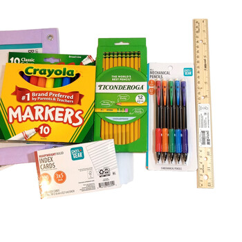 Back To School Supply Essentials Bundle Girls K- 5th Grade Binder Glue Pencils