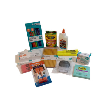 Back To School Supply Essentials Bundle Boys K- 5th Grade Stapler Glue Pencils