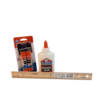Assorted School Supply Bundle K- 5th Grade Glue Sticks Rulers Lot Of 5