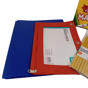 School Supply Essentials Bundle K- 5th Grade Erasers Glue Pencil Binder Pouch