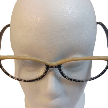 Charmossas Eyeglass Frames ONLY Accra BKBE Black Marble Beige Wood Grain 53-16