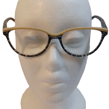 Charmossas Eyeglass Frames ONLY Accra BKBE Black Marble Beige Wood Grain 53-16