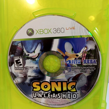 Microsoft Xbox 360 SEGA Video Game Sonic Unleashed Complete Manual Case Disc