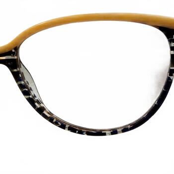 Charmossas Eyeglass Frames ONLY Accra BKBE Black Marble Beige Wood Grain 53-16