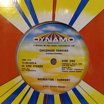 Dynamo Records Vinyl Album Disco Dynamo 45 RPM Childhood Forever In Stereo