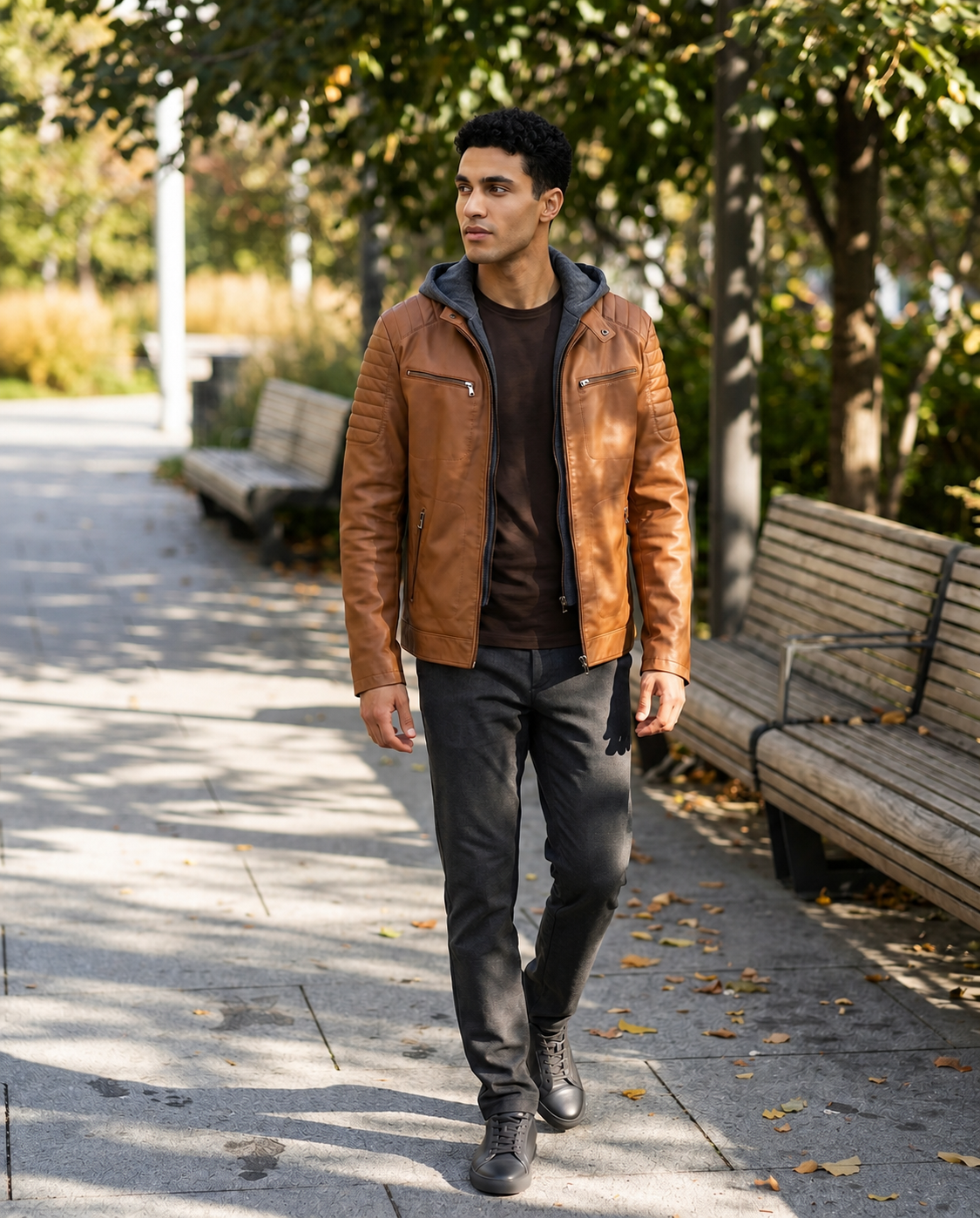 Men's Tan Leather Jacket