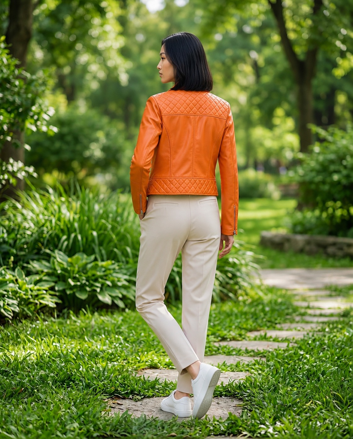 Orange Leather Jacket