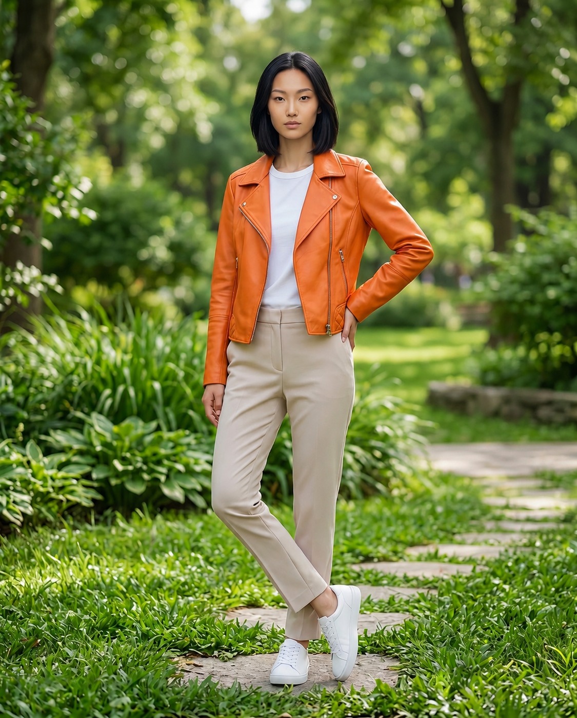 Orange Leather Jacket