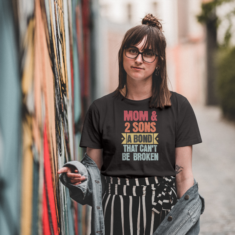 Women's Relaxed T-Shirt Mama of 2 Boys T-Shirt
