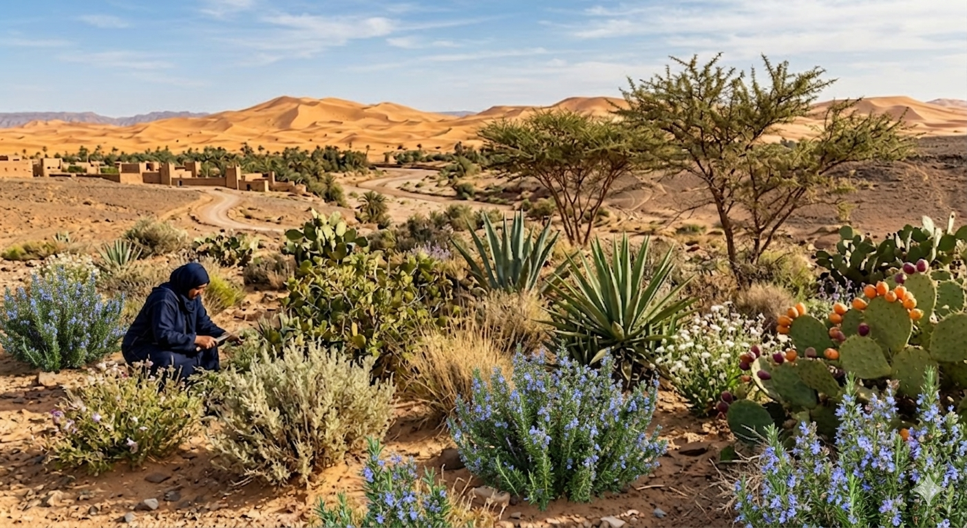 Romarin et plantes sauvages du Désert du grand Tafilalet