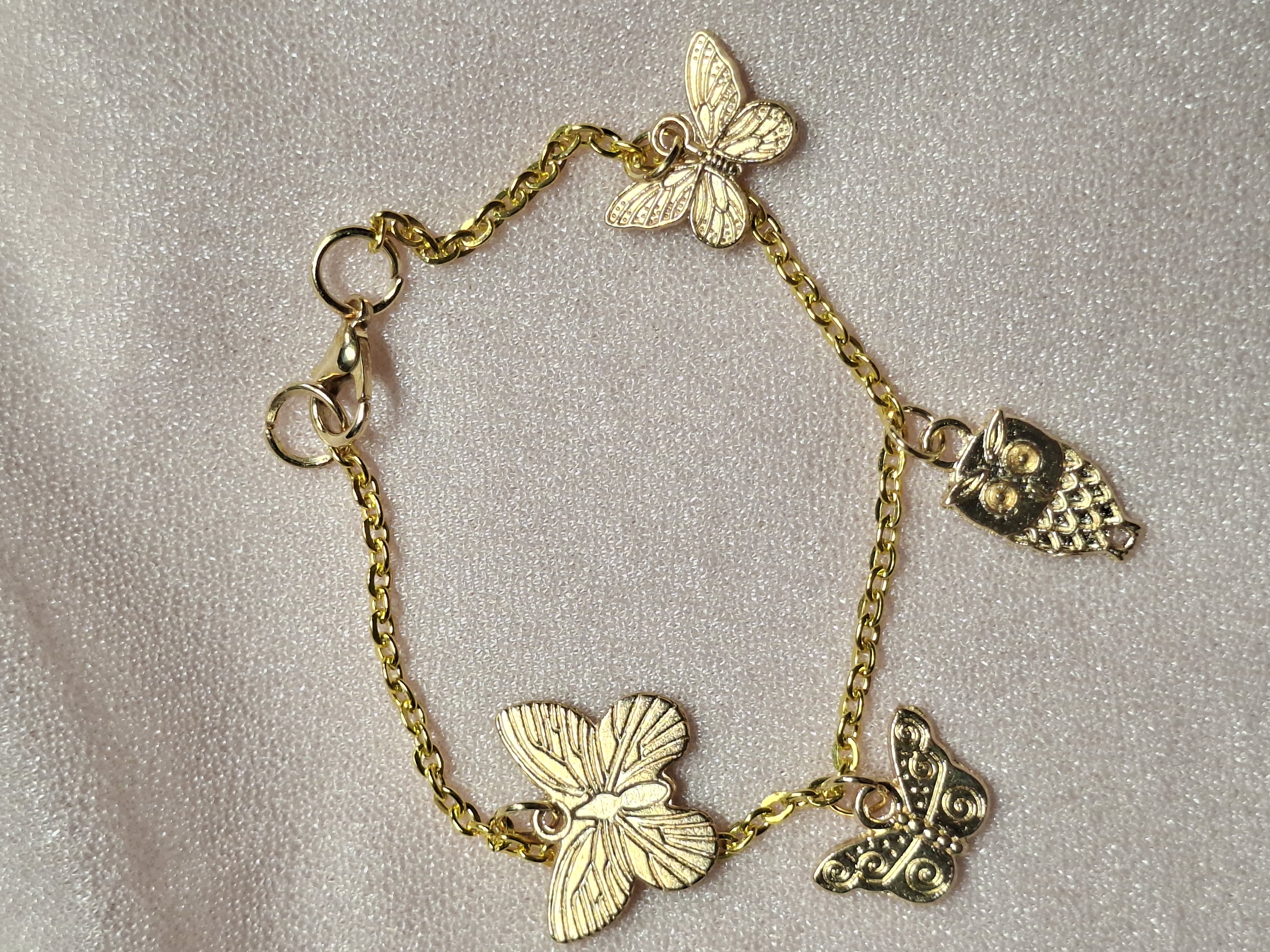 Bracelet 4 Breloques Or