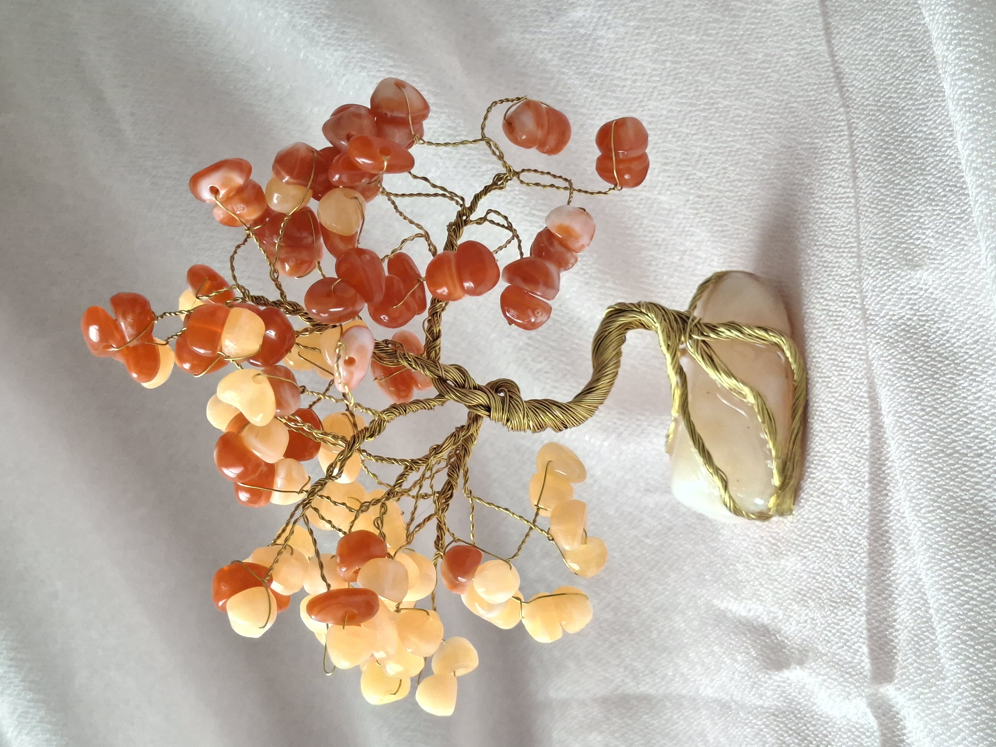 Agate abricot orange