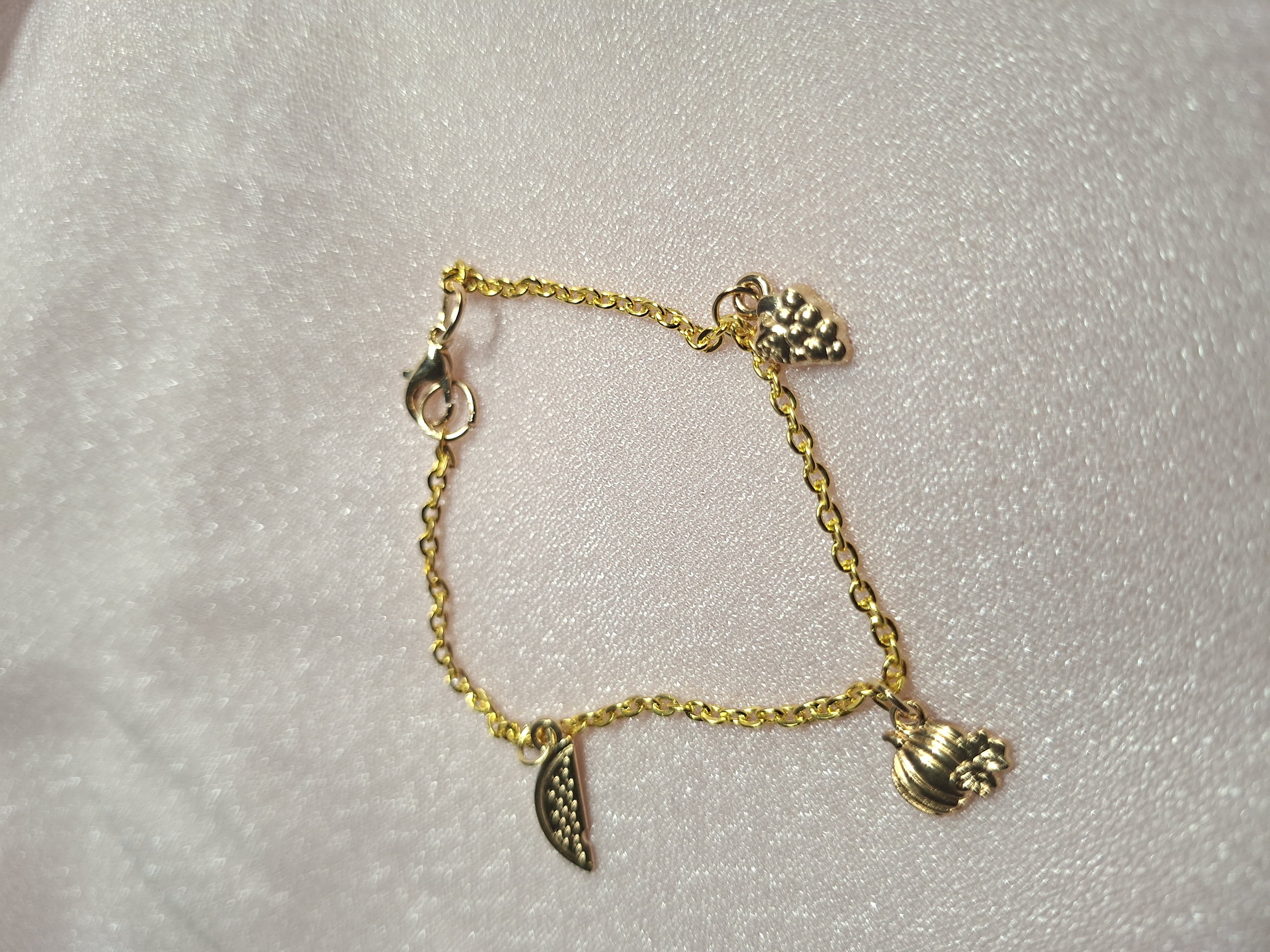 Bracelet 3 Breloques Or 