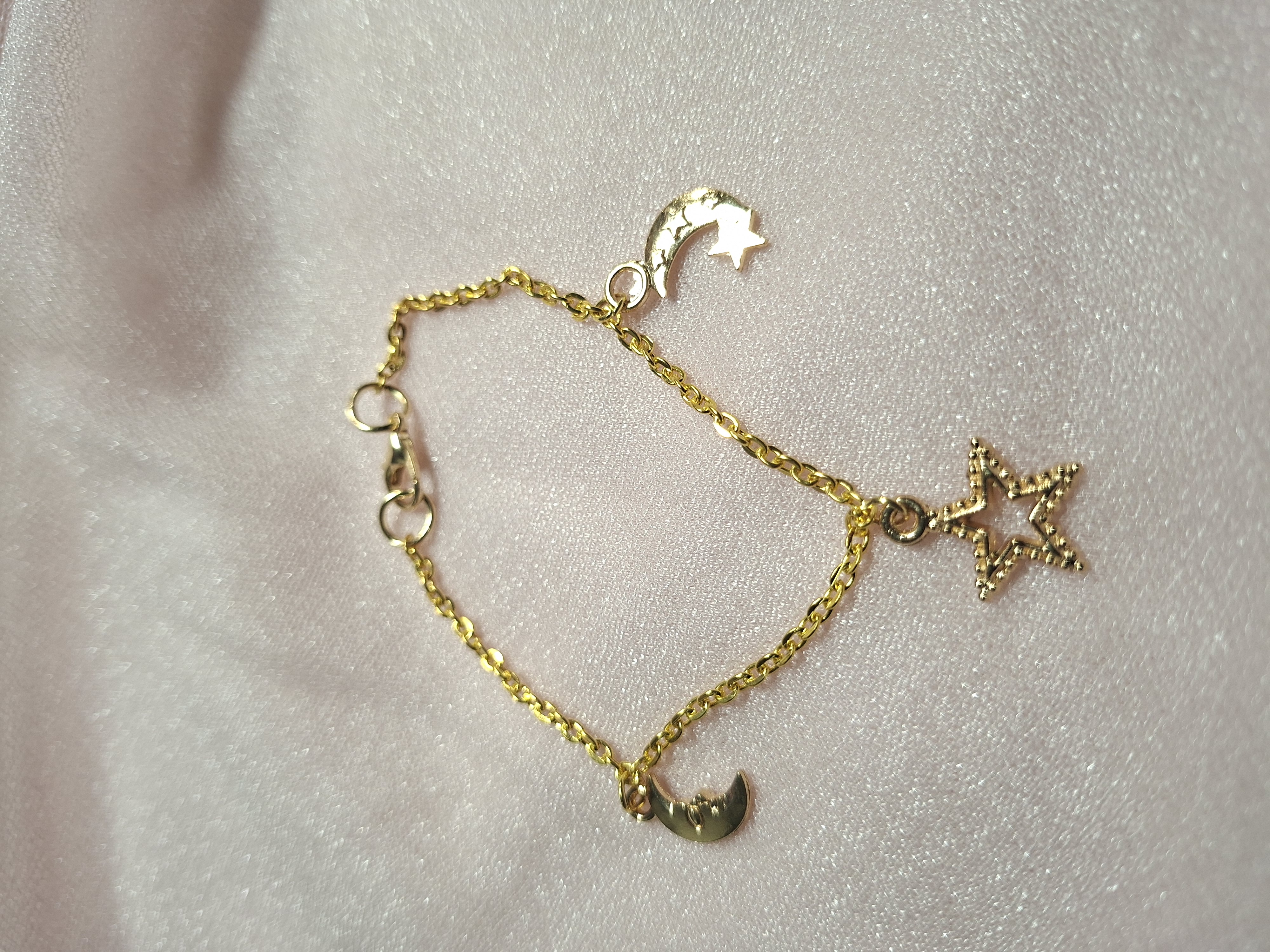 Bracelet 3 Breloques Or 