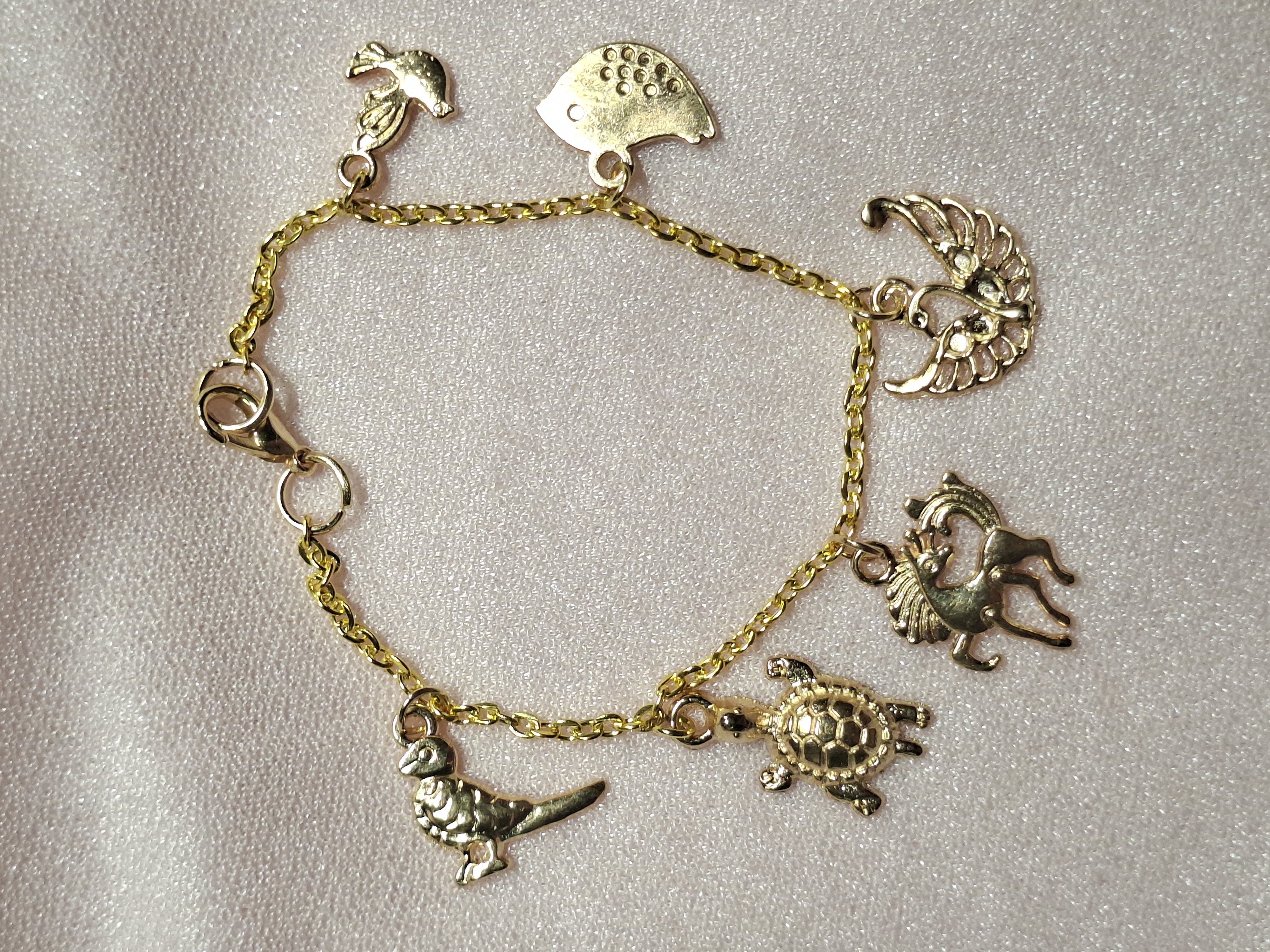 Bracelet 6 Breloques Or