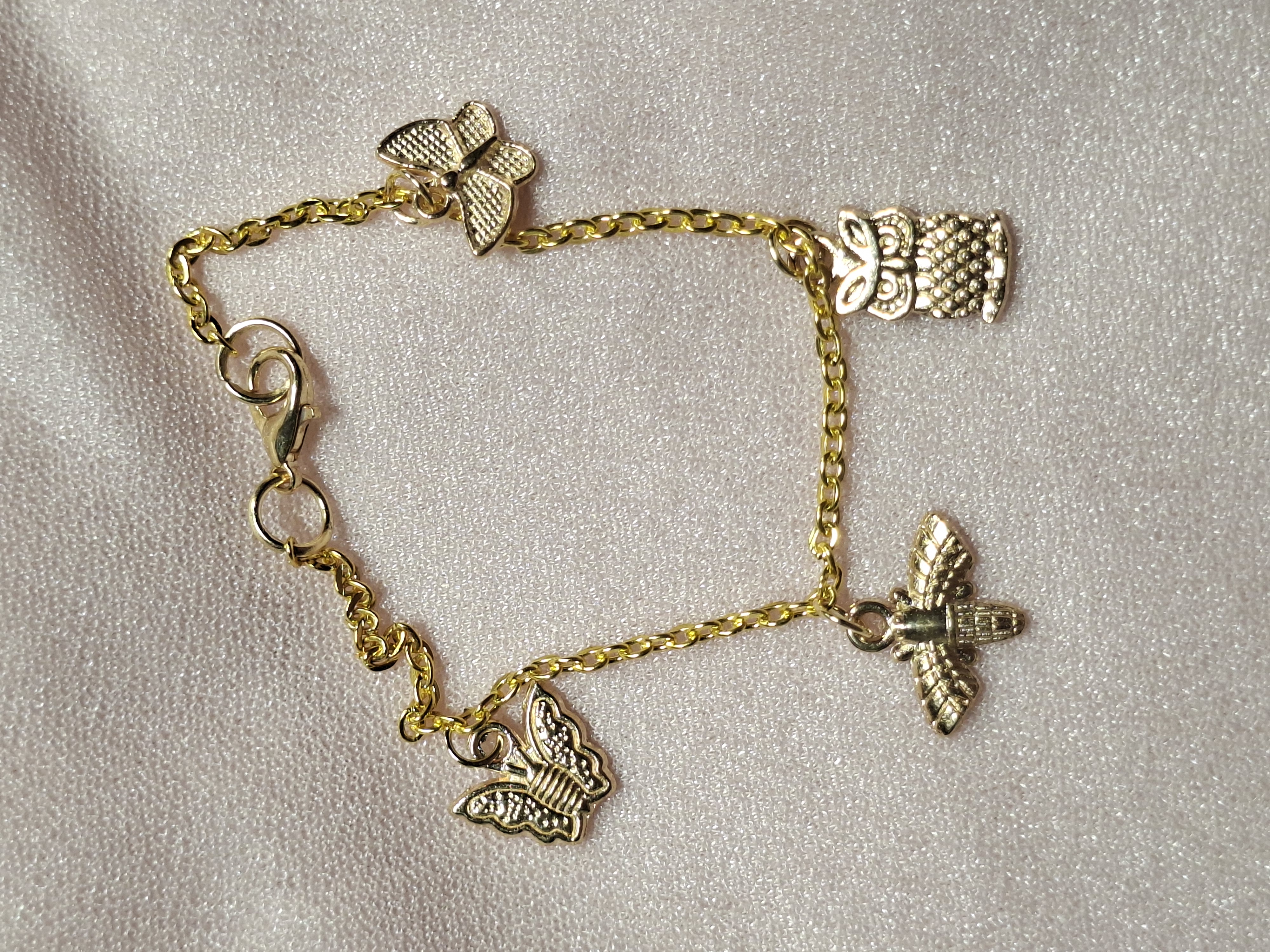 Bracelet 4 Breloques Or