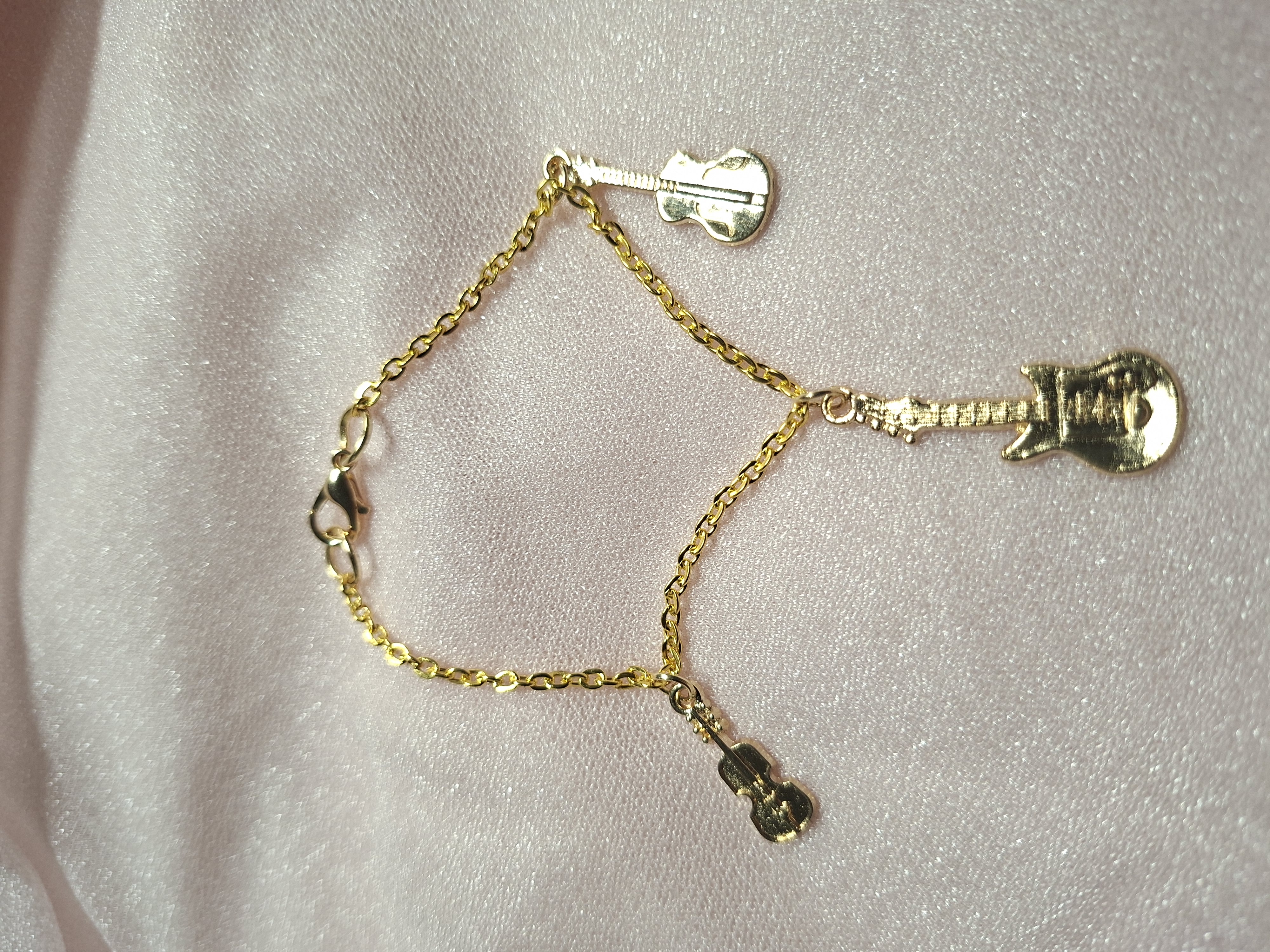 Bracelet 3 Breloques Or 