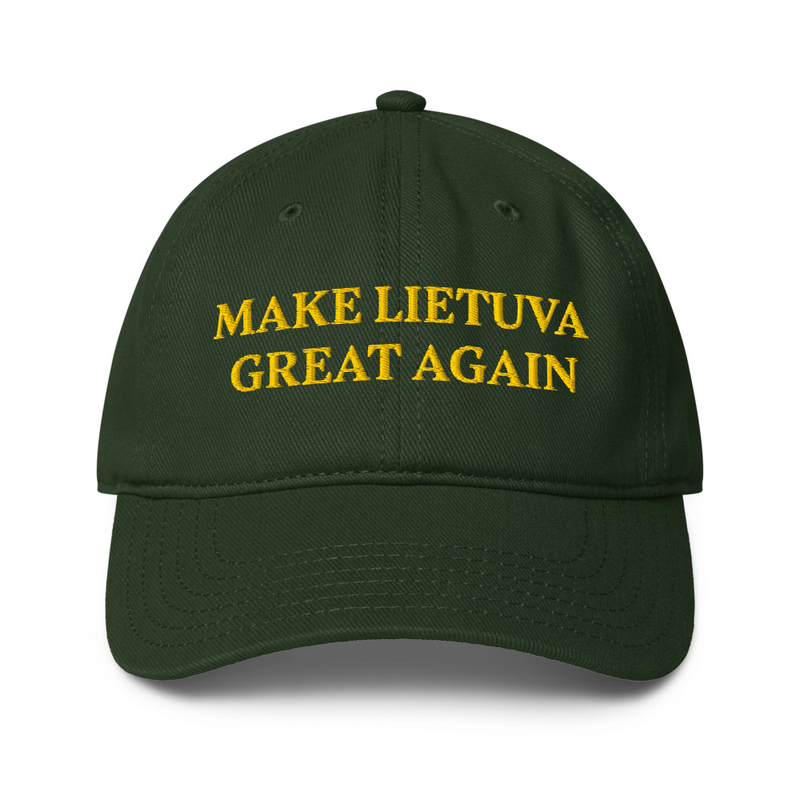 Make Lietuva Great Again Embroidered Cap – Green & Yellow Unisex Adjustable Hat