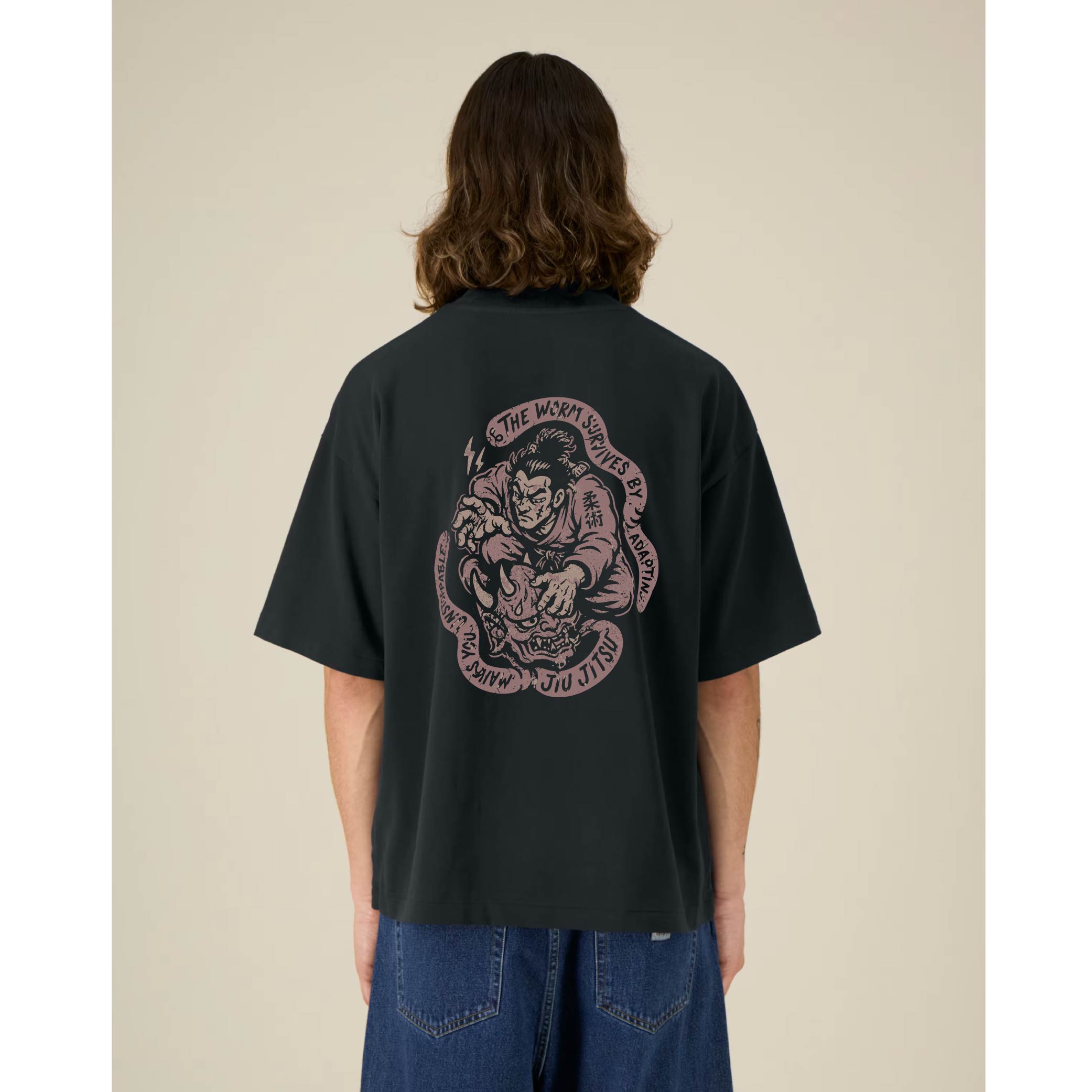 WORM JIUJITSU Graphic OVERSIZED T-Shirt