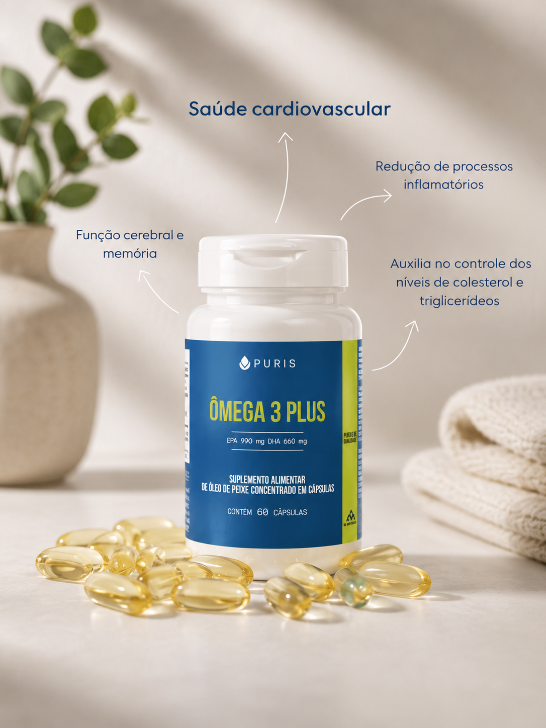 Ômega 3 Plus - 120 Capsula