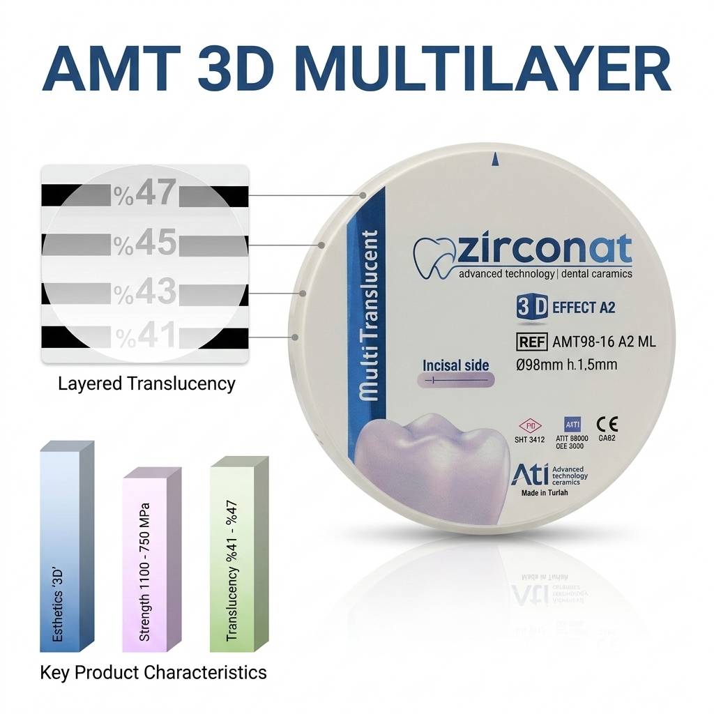 Circonio AMT 3D MULTILAYER Estético