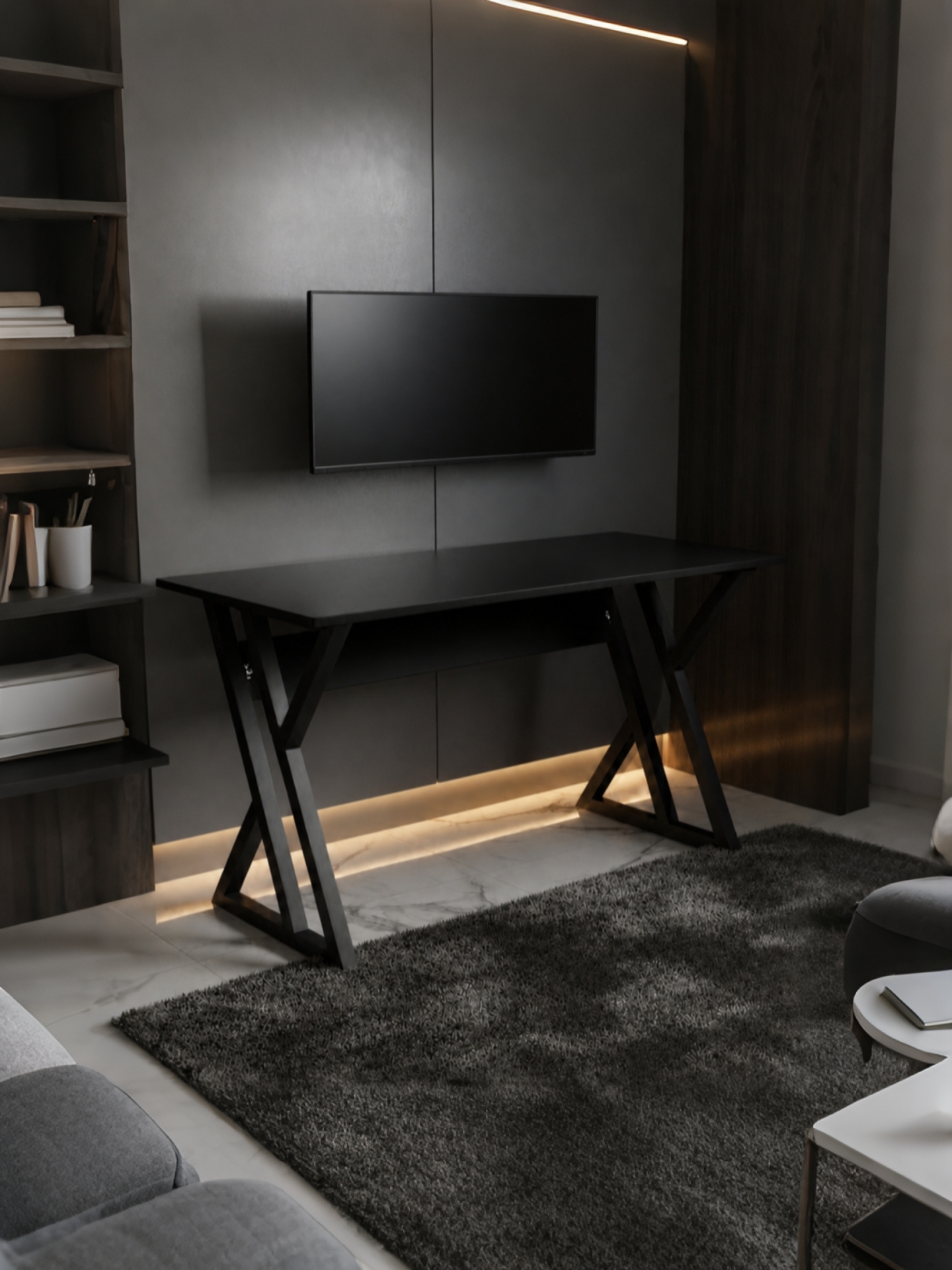 Bureau Z Polyvalent et Élégant En Noir