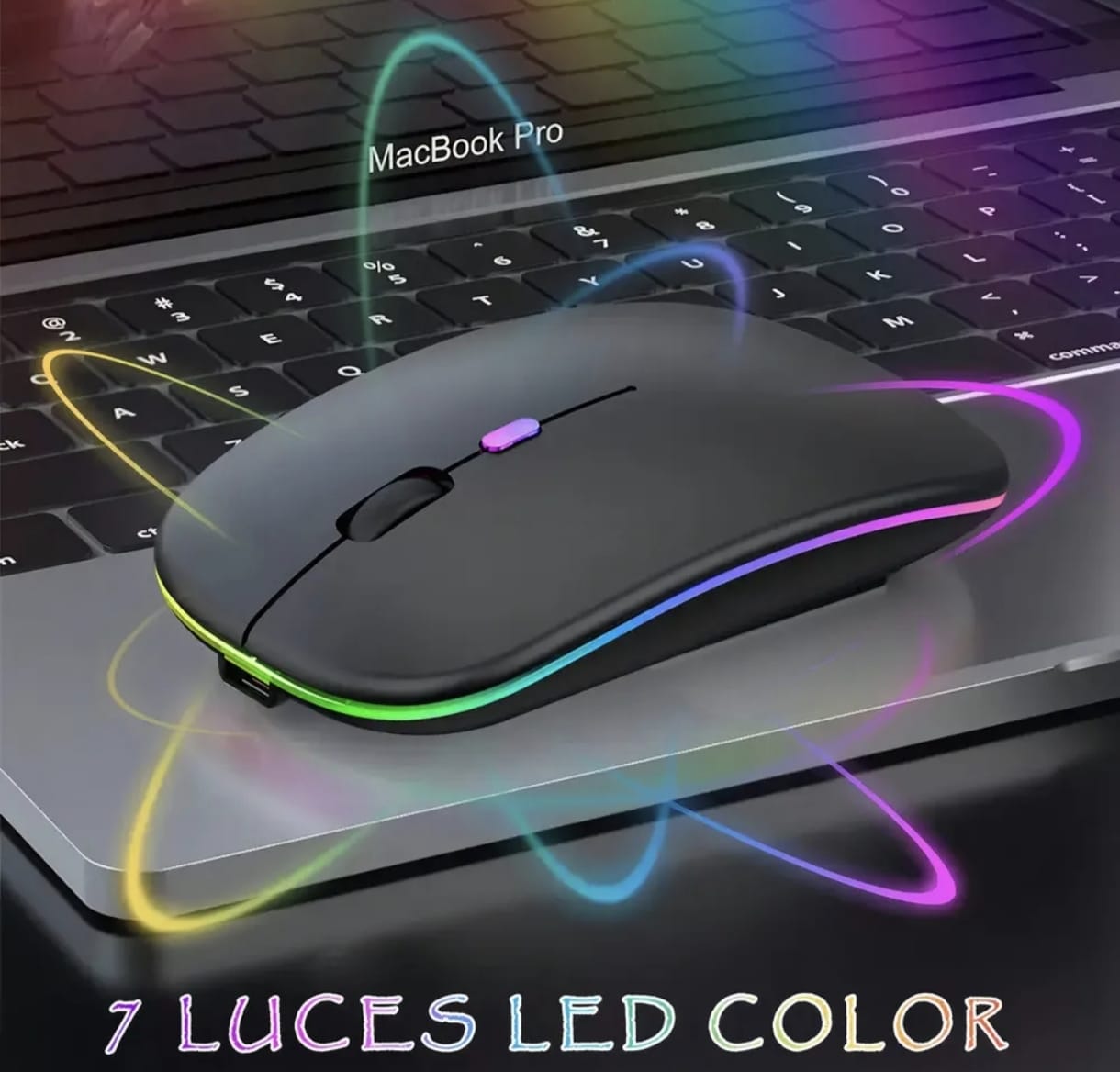 2pzs Mouse Inalámbrico Moyac Mini, Recargable USB, Bluetooth 5.0, Óptico, Silencioso, Ultradelgado, Ergonómico, Portátil, PC/Mac, Negro