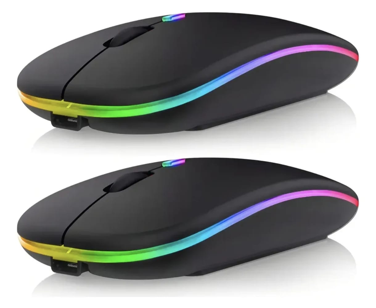 2pzs Mouse Inalámbrico Moyac Mini, Recargable USB, Bluetooth 5.0, Óptico, Silencioso, Ultradelgado, Ergonómico, Portátil, PC/Mac, Negro