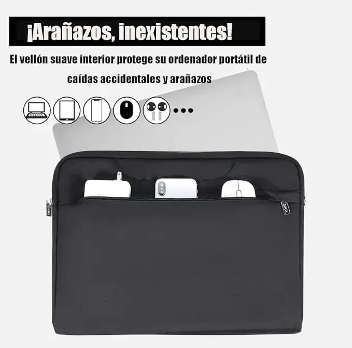 Maletín Tethram para Laptop de 15.6", Impermeable y Acolchado, con Múltiples Compartimentos