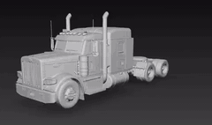 Modelo 3D Camión Tráiler
