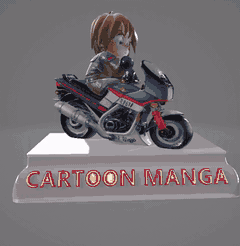 Figura Digital Cartoon Manga Moto STL