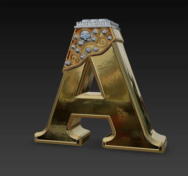 Abecedario de lujo 3D