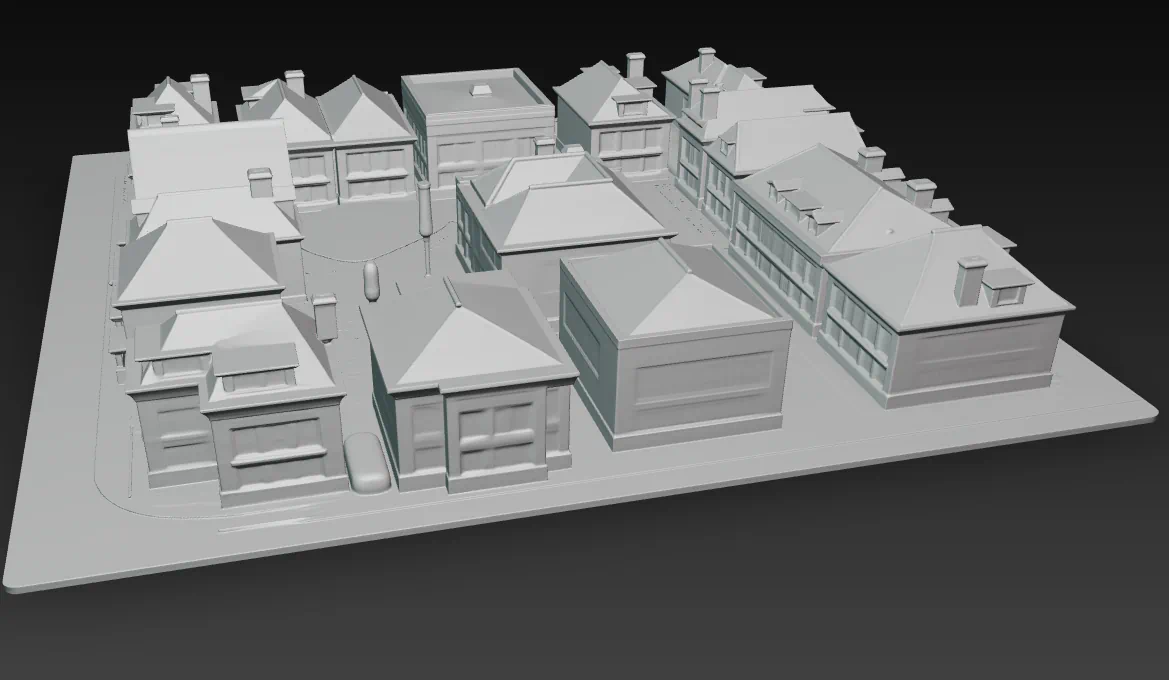 EDIFICIO MANZANA PARA MAQUETAS para imprimir stl 3d