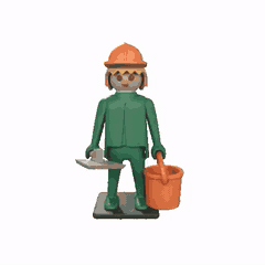 Figura estilo PLAYMOBIL ALBAÑIL de Obra