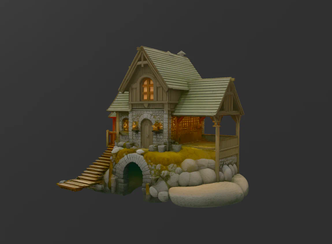 CASA MEDIEVAL MODELO 3D para imprimir stl 3d