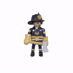 Figura 3d estilo PLAYMOBIL BOMBERO de bombero para Imprimir STL