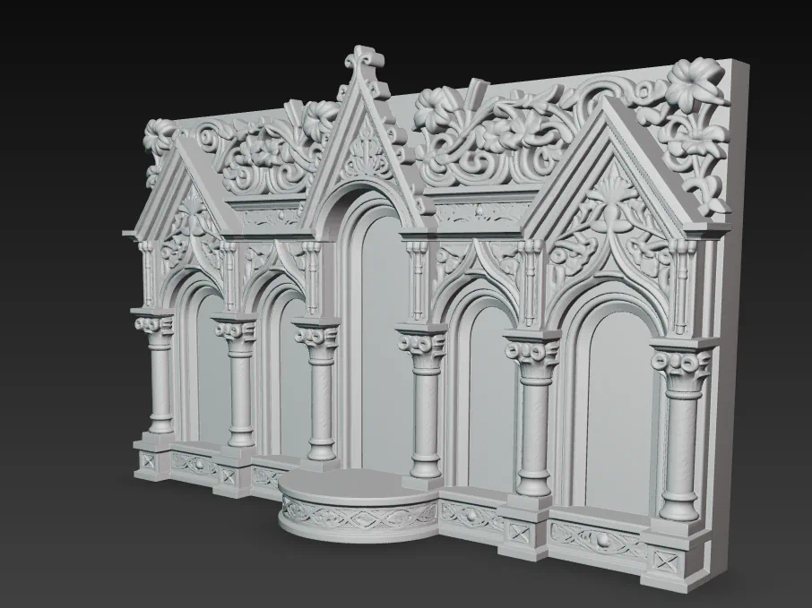 FACHADA DECORATIVA PARA MAQUETAS para imprimir stl 3d