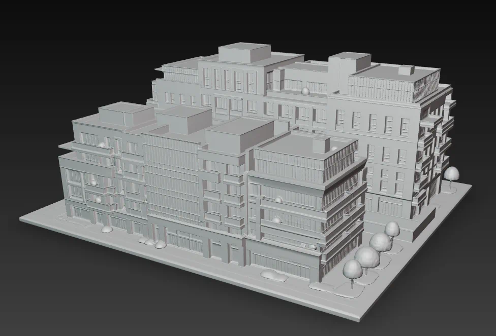 EDIFICIO MANZANA DE PISOS PARA MAQUETAS para imprimir stl 3d