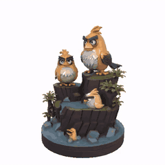 Escena Digital de Pájaros en Cascada Angry Birds modelo 3d