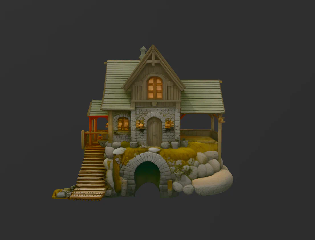 CASA MEDIEVAL MODELO 3D para imprimir stl 3d