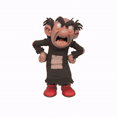 Personaje digital animado enfadado FIGURA Gargamel stl
