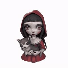 Caperucita Digital 3D, FIGURA DE COLECCION CHICA CON MASCOTA
