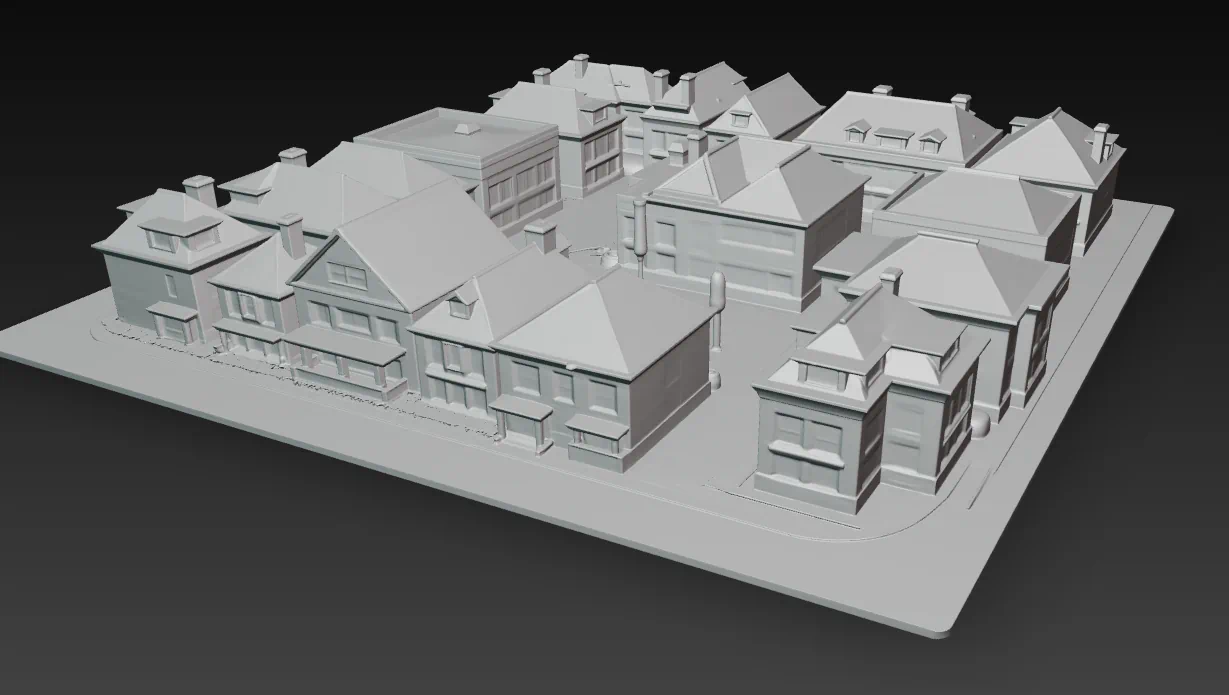 EDIFICIO MANZANA PARA MAQUETAS para imprimir stl 3d