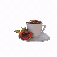 Taza de café 3D TAZA DE CAFE Y ROSA STL