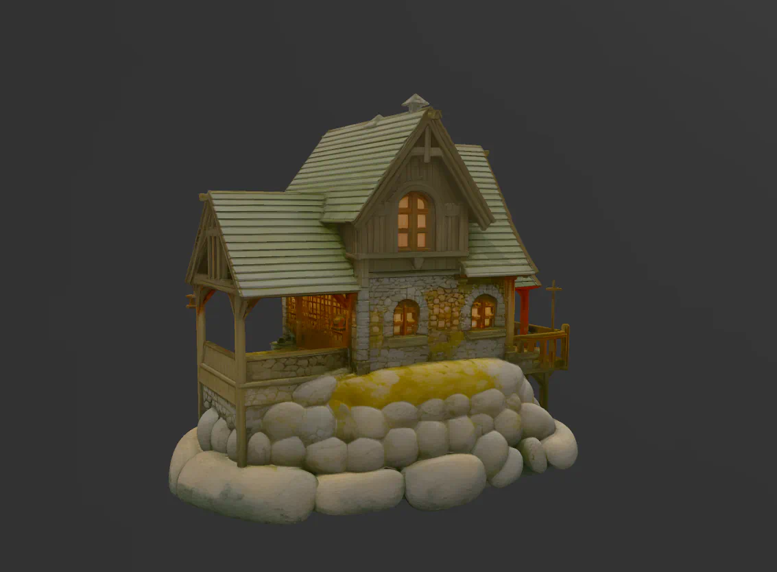CASA MEDIEVAL MODELO 3D para imprimir stl 3d