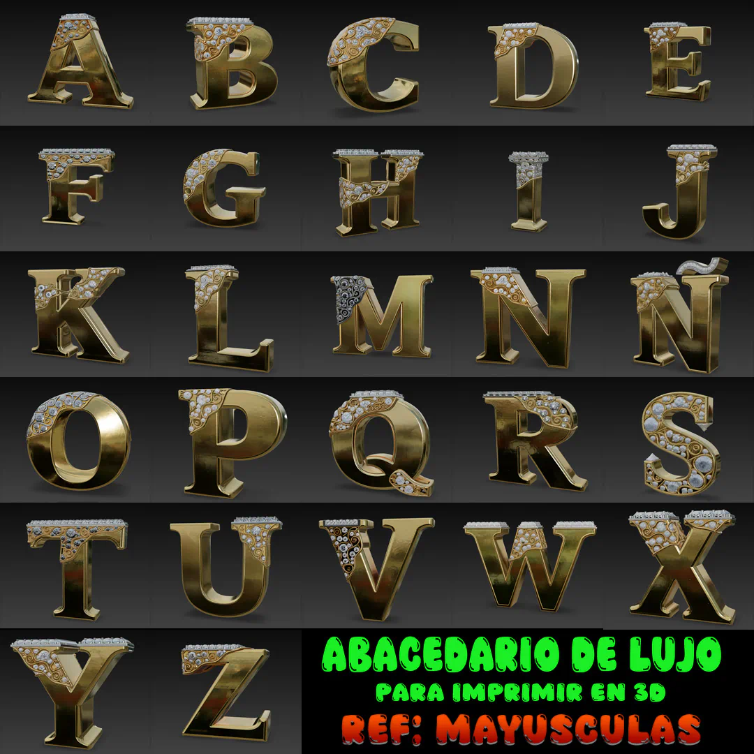 Abecedario de lujo 3D