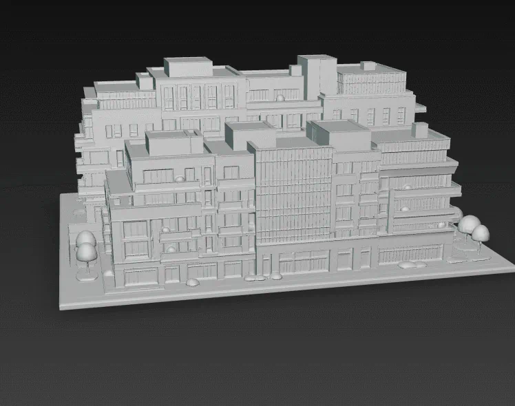 EDIFICIO MANZANA DE PISOS PARA MAQUETAS para imprimir stl 3d