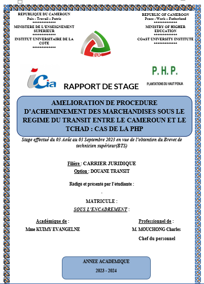 AMELIORATION DE PROCEDURE D’ACHEMINEMENT DES MARCHANDISES SOUS LE REGIME DU TRANSIT ENTRE LE CAMEROUN ET LE TCHAD : CAS DE LA PHP